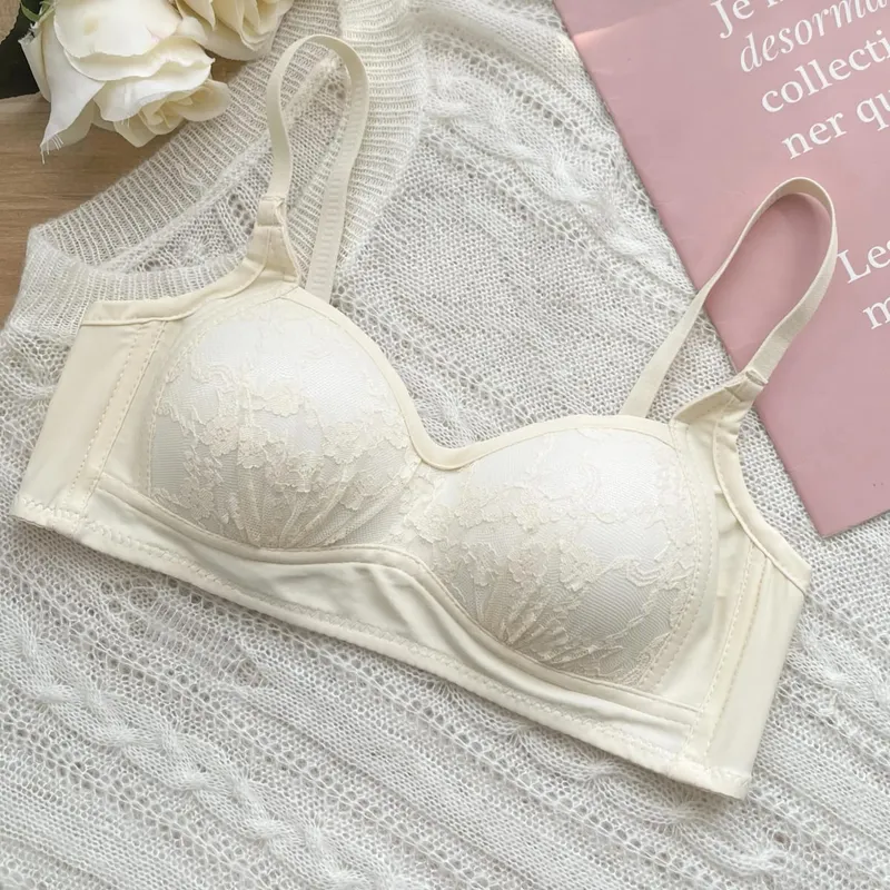 Sexy Push Up Lace Bralette Small Bust Wirefree Comfort Summer Ultra Thin Adjustable Straps Anti-Sagging Lingerie Set S-XL Bra — image 9