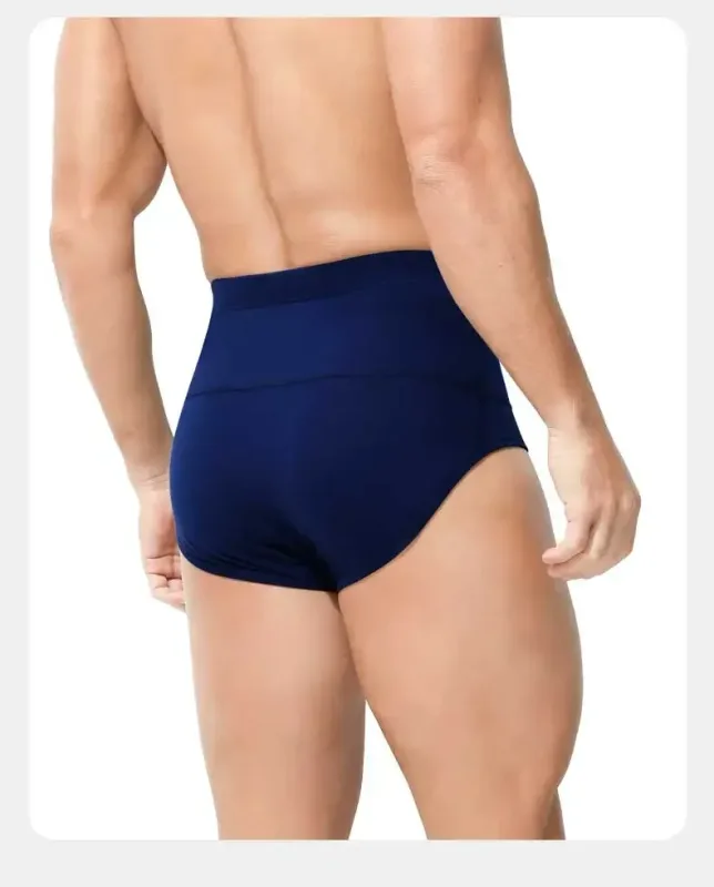 Men's High-Waist Cotton Underwear, Slim-Fitting Waist-Protecting, Plus-Size Warm Triangle Sports Briefs