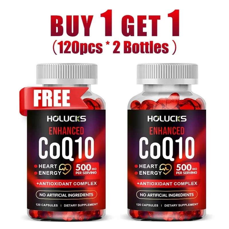 Holucks Pure CoQ10 Supplements with Bergamot Resveratrol Supports Cardiovascular & Antioxidant Health Immune Defense