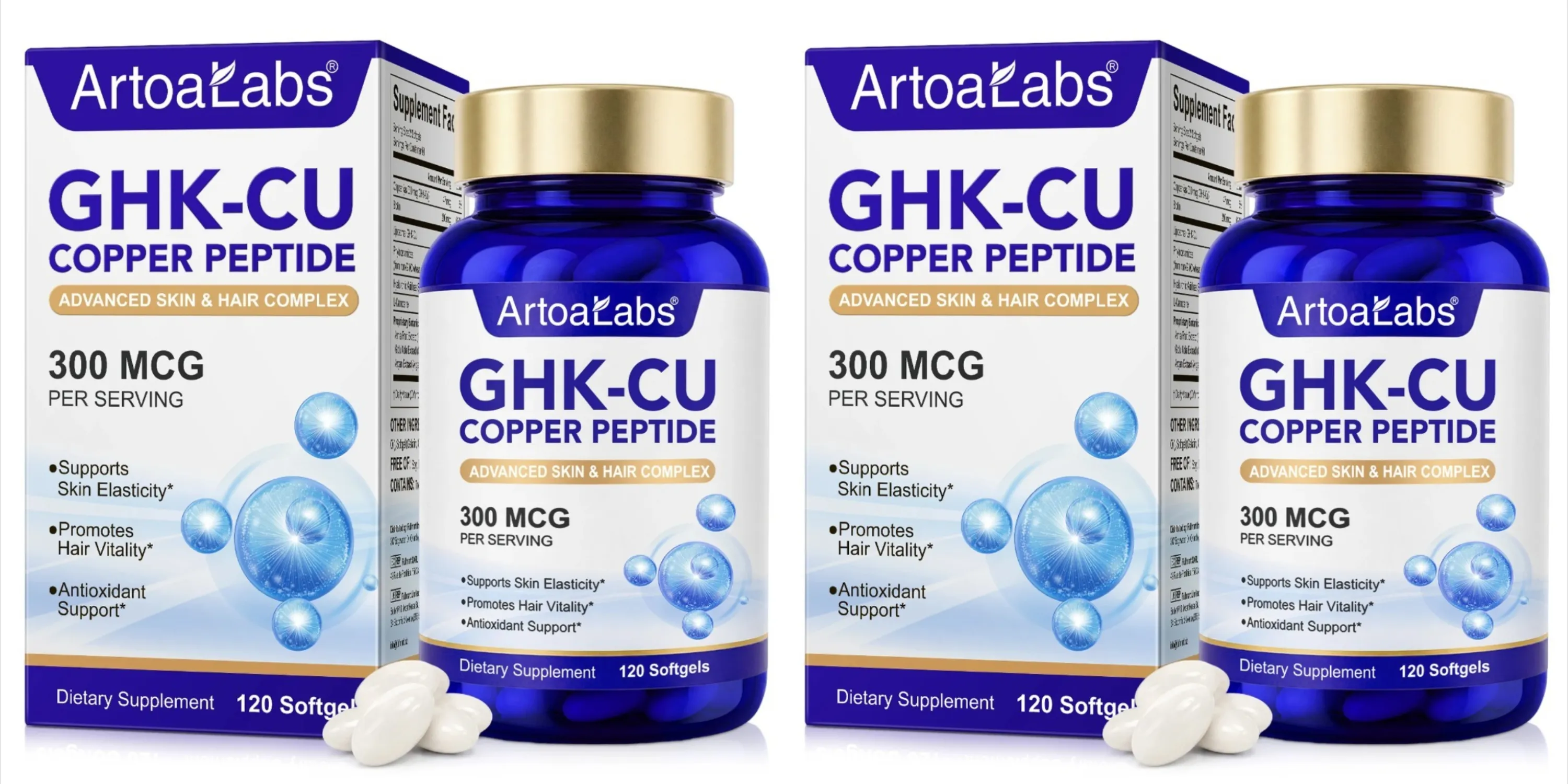 ArtoaLabs GHK-Cu Copper Peptide 300mcg Supplement Advanced Skin Hair Complex with Hyaluronic Acid Biotin Daily Wellness Adluts — image 8
