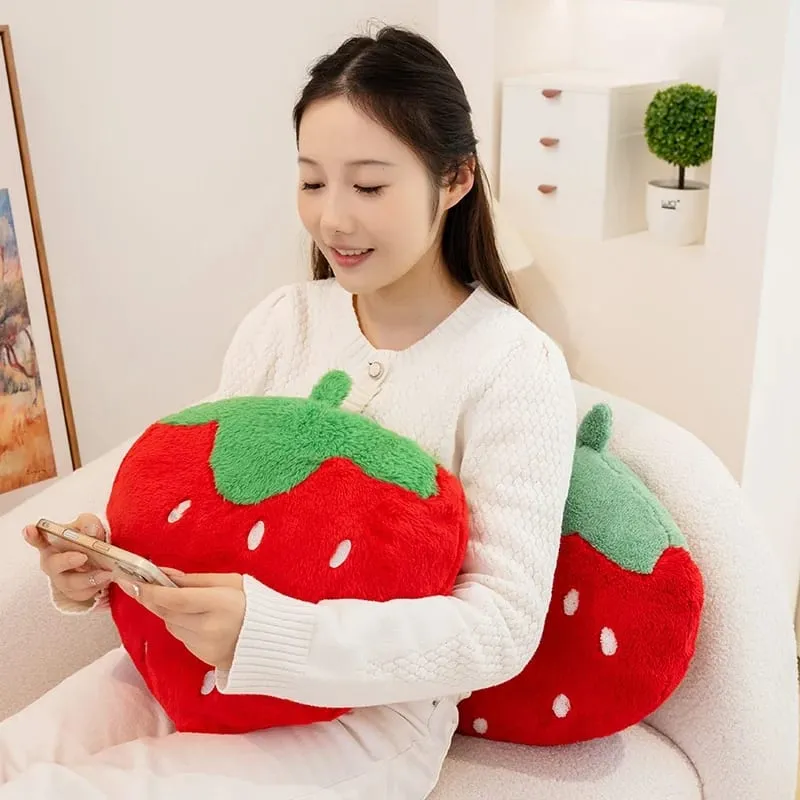Strawberry Pillow Soft Stuffed Plush Toys Sweety Strawberry Sofa Hugging Pillow For Home Cushion Fruit Theme Birthday Gifts