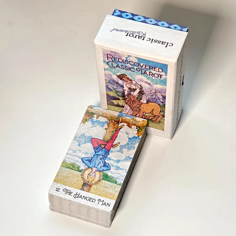 Naka-print sa 350GSM Double-embossed Cardstock 12*7cm Muling Natuklasan na Classic Tarot Deck 78 Pcs Tarot Card na Iginuhit gamit ang Mga Ball Pen