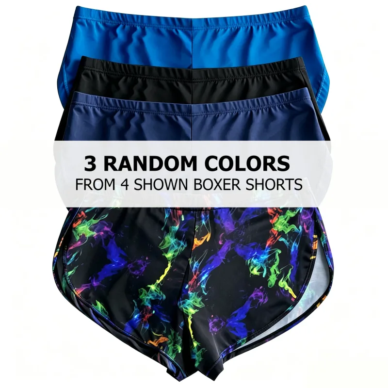 Men Galaxy Smoke Print Split Hem Ice Silk Trunks Low Rise Quick Dry Slim Lounge Shorts Lightweight Breathable Underwear for Gym — image 8