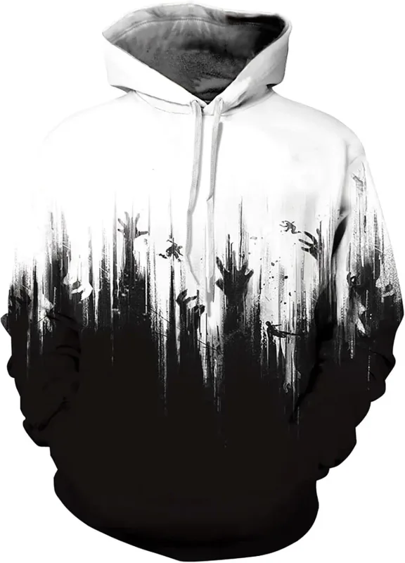Mens Graphic Hoodies Unisex Novelty Print Hoodie, 3D Pattern Pullover Sweatshirt With Pocket, Long Sleeve Warm Graphic Hoodie Me — image 6