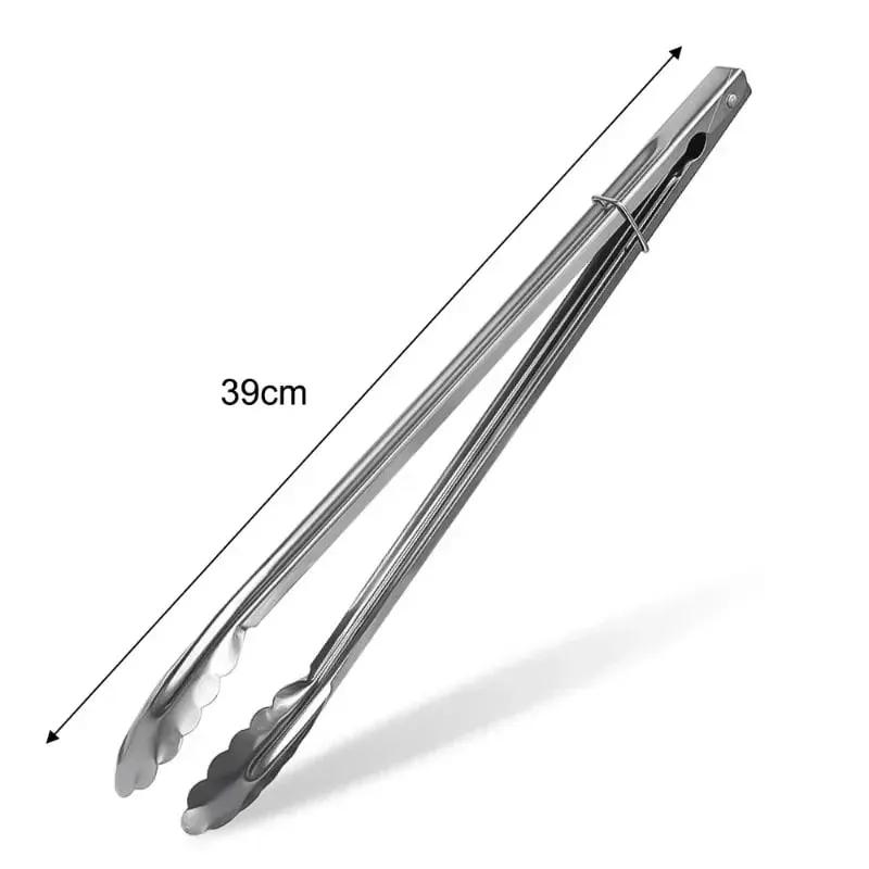 Stainless Steel Food Tongs Food Grade Meat Steak Barbecue Tong Multi-size Non Slip Long Handle Bread Clips Kitchen Cooking Tools