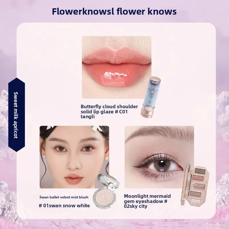 Flowerknows make-up Dárkové sady Little Angel Bunny Zahradní mušle Šperky Glaze na rty Tvářenka Flower Know SWEETIE BEAR Blush korektor