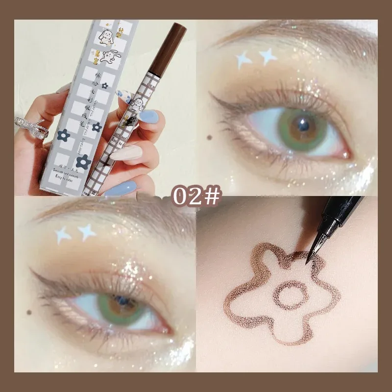 สีสันอายไลเนอร์ดินสอ Matte กันน้ำไม่ Blooming อายไลเนอร์ Long Lasting Liquid Eye Liner ปากกาแต่งหน้าเครื่องสำอาง