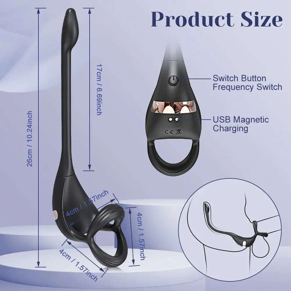Vibrating Cock Ring Male Prostate Massager Stimulator para sa Mga Lalaki APP Control Sex Toy para sa mga Mag-asawa Anal Vibrator Penis Ring Butt Plug