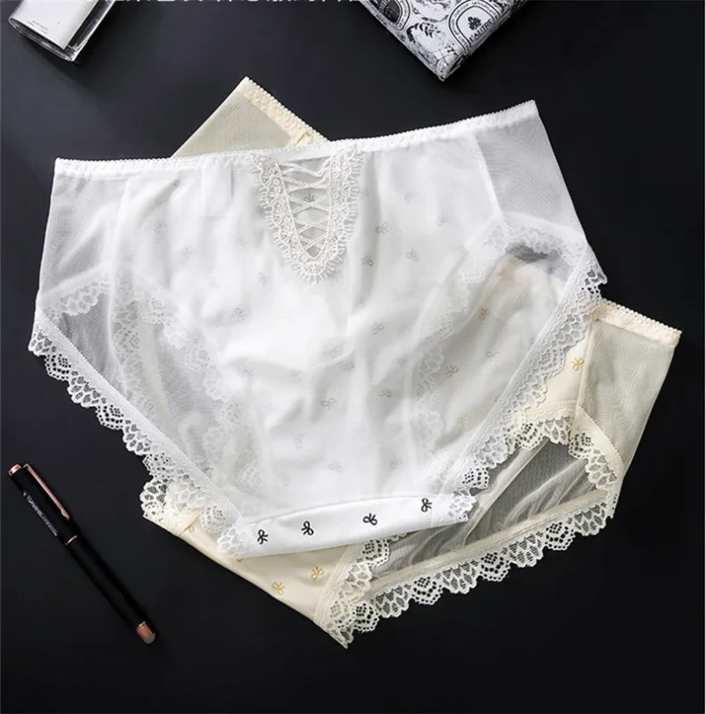 Soft men's underwear bow print lace calzoncillos hombre 3D space adults 18 plus size cueca nude feeling sissy cuecas masculino — image 7