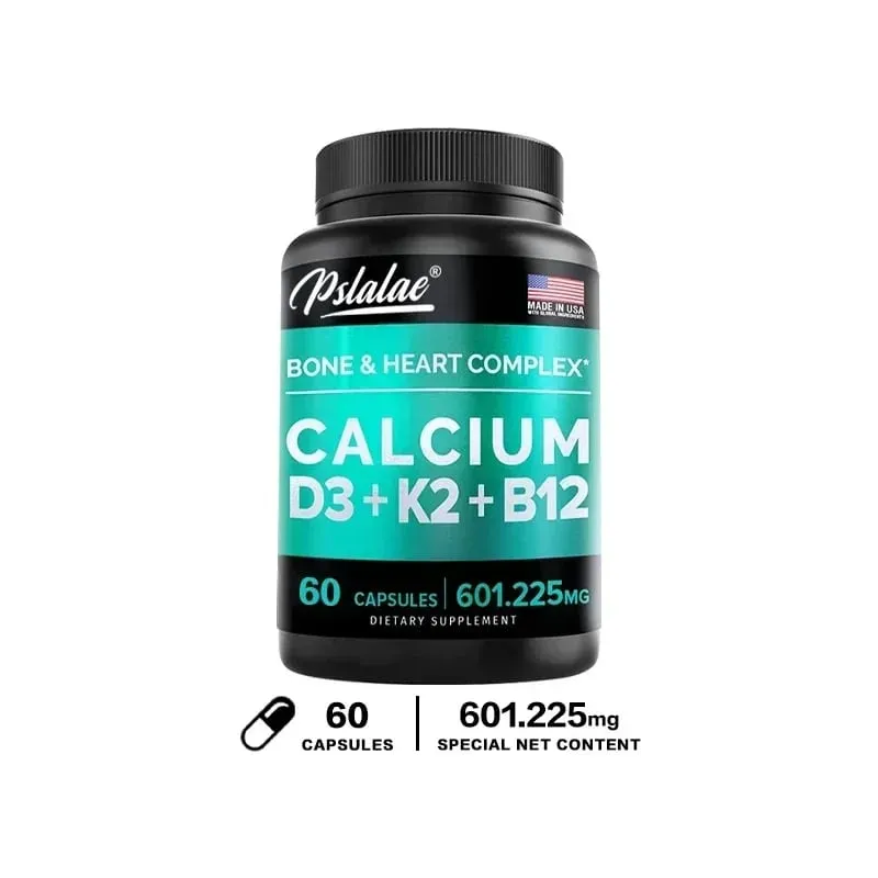 Kalzium 600 mg Vitamin D3 K2 B12 Ergänzung – Bietet Herzknochen- und Immununterstützung für Frauen und Männer — image 8