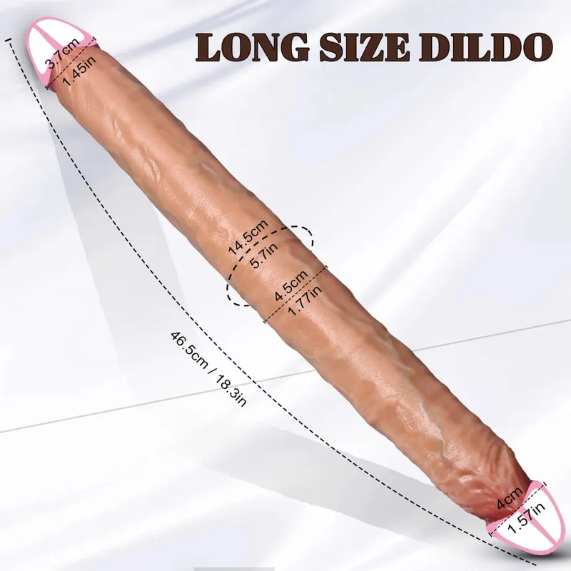 Double Head Realistic Silicone Dildo Long Anal Plug Vaginal Stimulator for Lesbian Couples And Gay Men Liquid Silicone Sex Toy — image 6