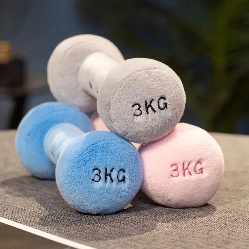 20/23cm Cute Kettle-bell Dumbbell Plush Pillow Stuffed Smiling Face Fitness Sports Equipment Plushie Home Decor Men Gift — image 7