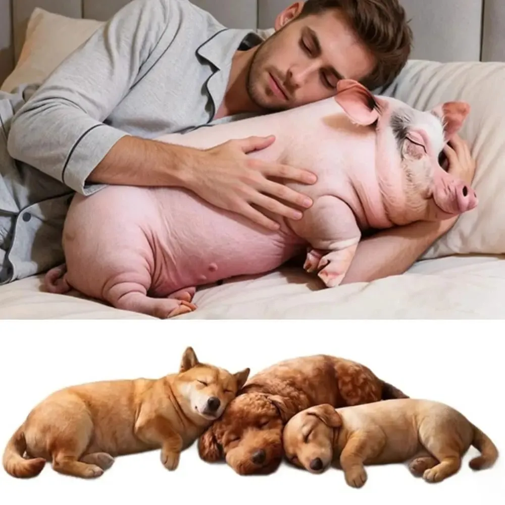 Plush Material Animal Body Pillow PP Cotton Filled 40cm Size Animal Cushion Doll Toys Soft Texture Cute Design Pig Keychain