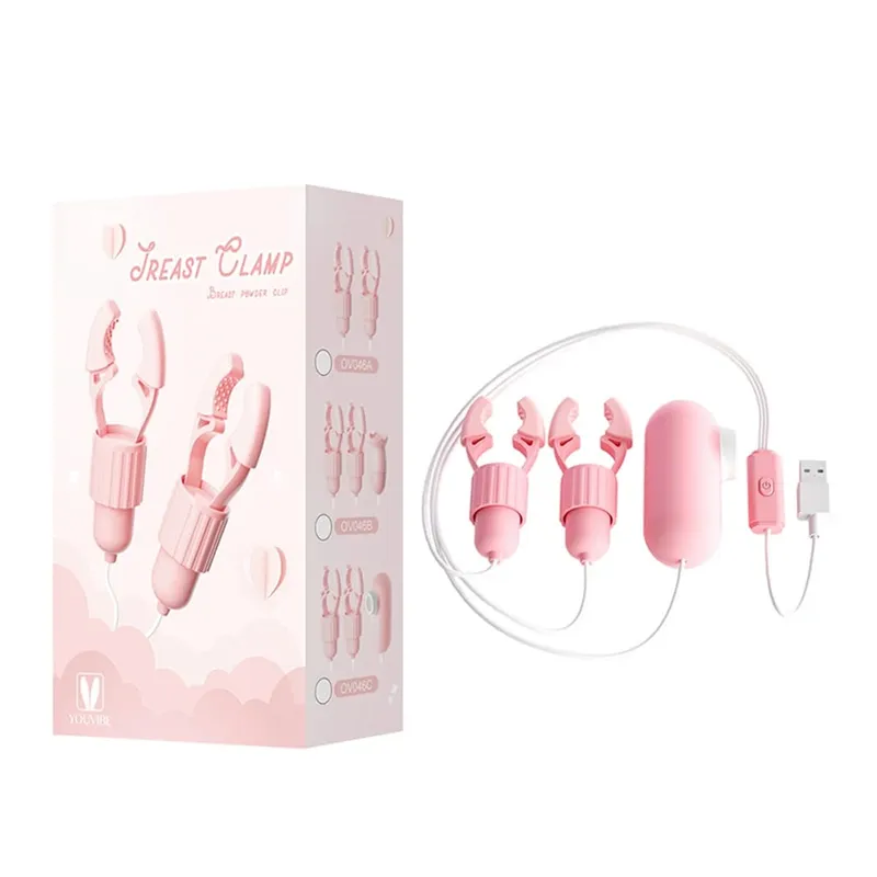 Nipple Clamps Vibrator Breast Massage Tongue Licking Sucking Vibrating Clit Stimulator Female Maturbator Adult Sex Toy For Women