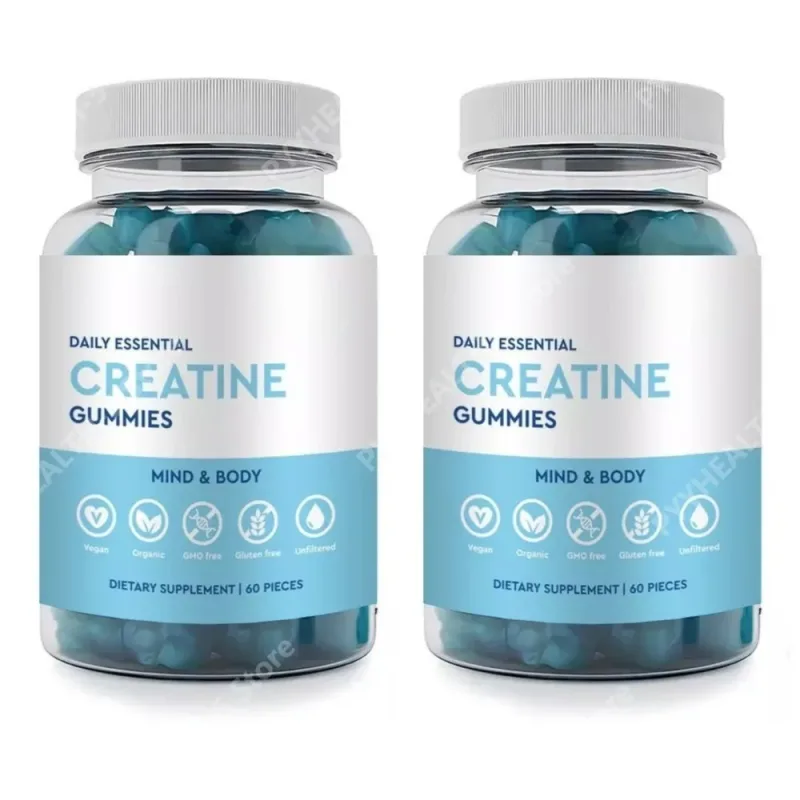 Creatine Gummies Vegan Bukan GMO Tanpa Gluten Organik Rendah Gula Menyokong Prestasi Olahraga untuk Dewasa Uniseks 60 Kiraan — image 5