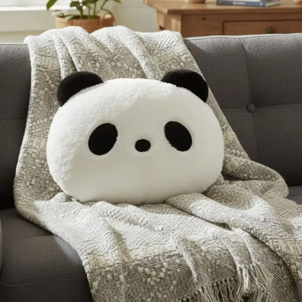 Cuscino panda in peluche di peluche Cuscino per camera da letto Divano Decorazione per la casa Cuscino panda farcito Cuscini panda kawaii da 30 cm