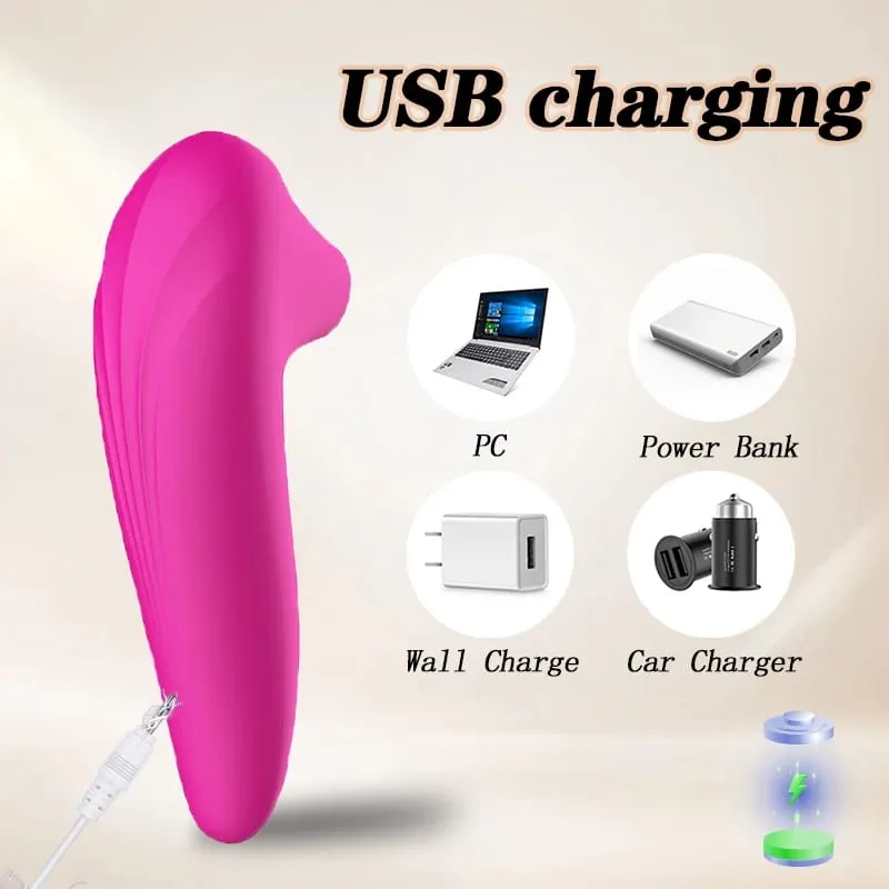 Vibratore per succhiare il clitoride per donne, vibratori a ventosa per clitoride con 5 modalità di aspirazione e vibrazione Clitoride giocattolo sessuale rosa impermeabile