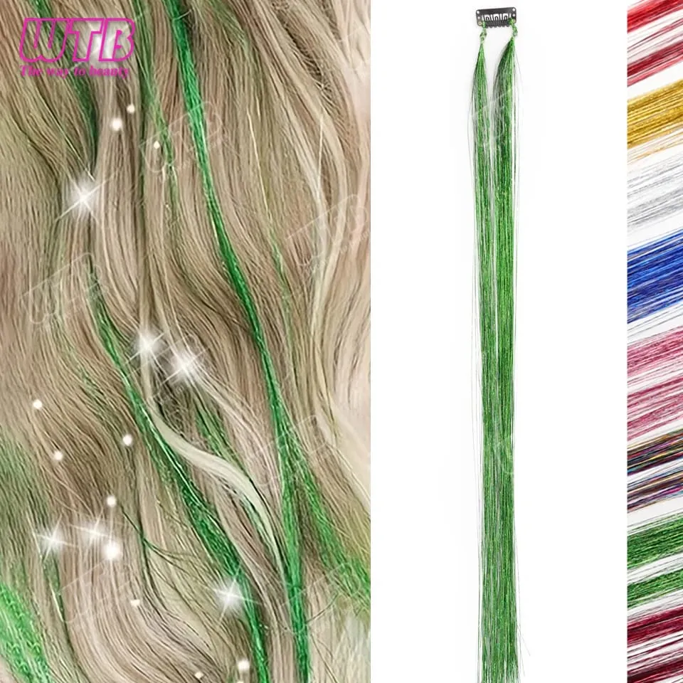Multi-Color Glitter Synthetic Hair Extension Wig BB Clip Style Suitable for Women and Girls to Wear During Holidays and Events — image 11