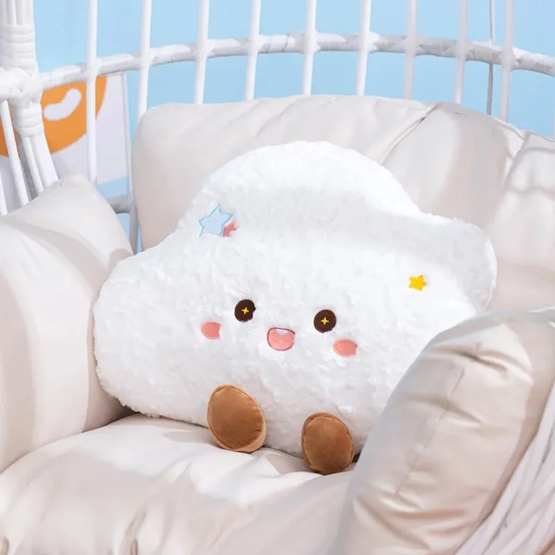 45/55CM Cloud Rainbow Plush Pillow Stuffed Soft Cartoon Weather Sofa Decor Toy Cushion for Kids Bedroom Office