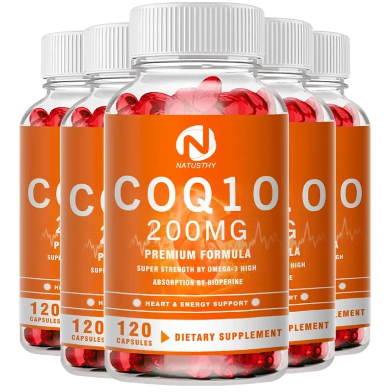 COQ10 Coenzyme Q10 200mg for Energy Antioxidant Cardiovascular Brain Health Natural Non-GMO