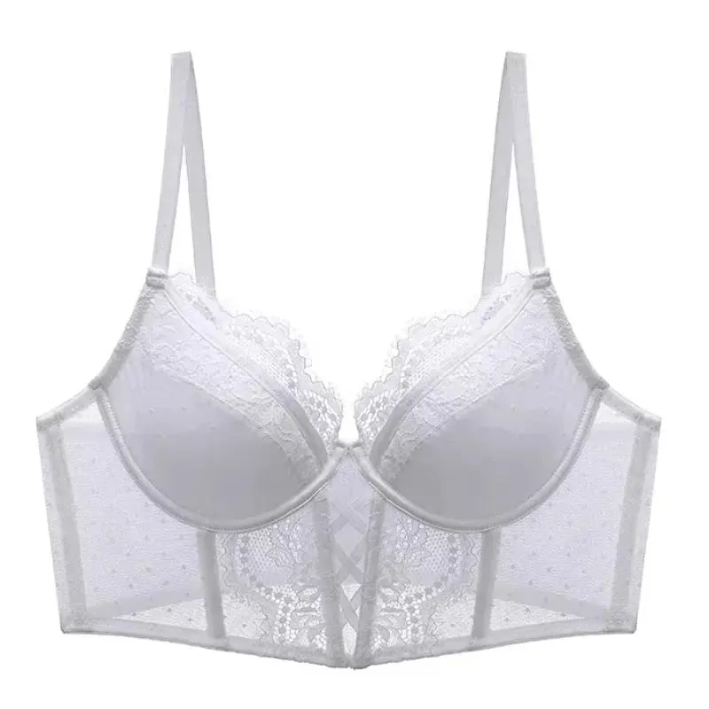 Push Up krajkový set spodního prádla pro ženy Průsvitná košilka s měkkou kosticí podprsenka Fishbone Teddy Sexy svatební líbánky S-XL — image 2
