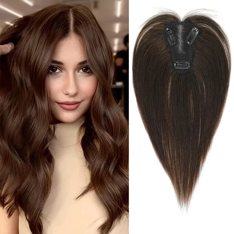 Wig Piece for Women with Bangs Covering Their White Hair and a Thin Invisible Replacement Piece for Their Hair