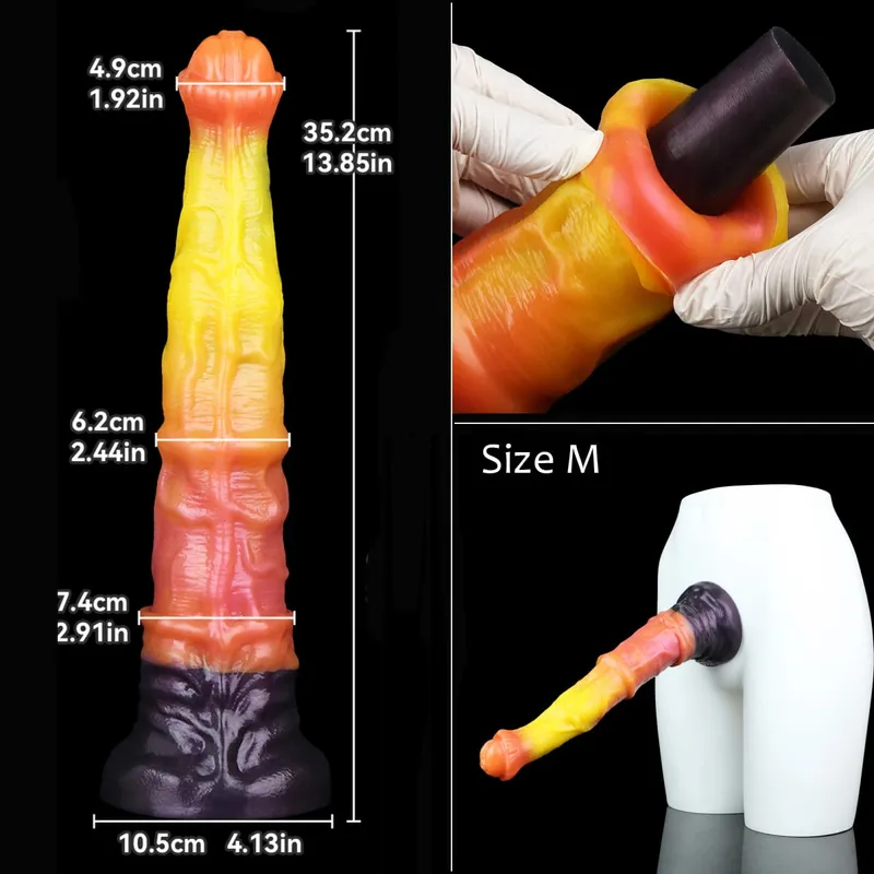 Double Layer Silicone Fantasy Dog Knot Dildo Blue Butt Plug with Sucker Anal Dilator Masturbate Sex toy for Adult 18+