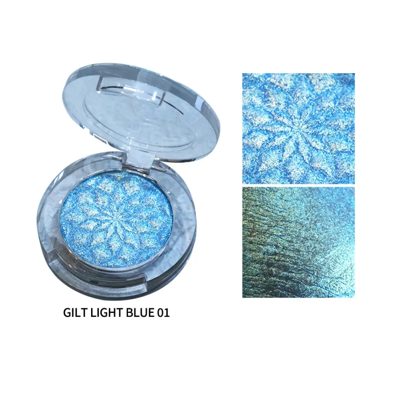 Palette de fard à paupières caméléon pour les yeux-ensemble de fard à paupières pressé Duochrome personnalisable finition nacrée infusée de paillettes Pri — image 8