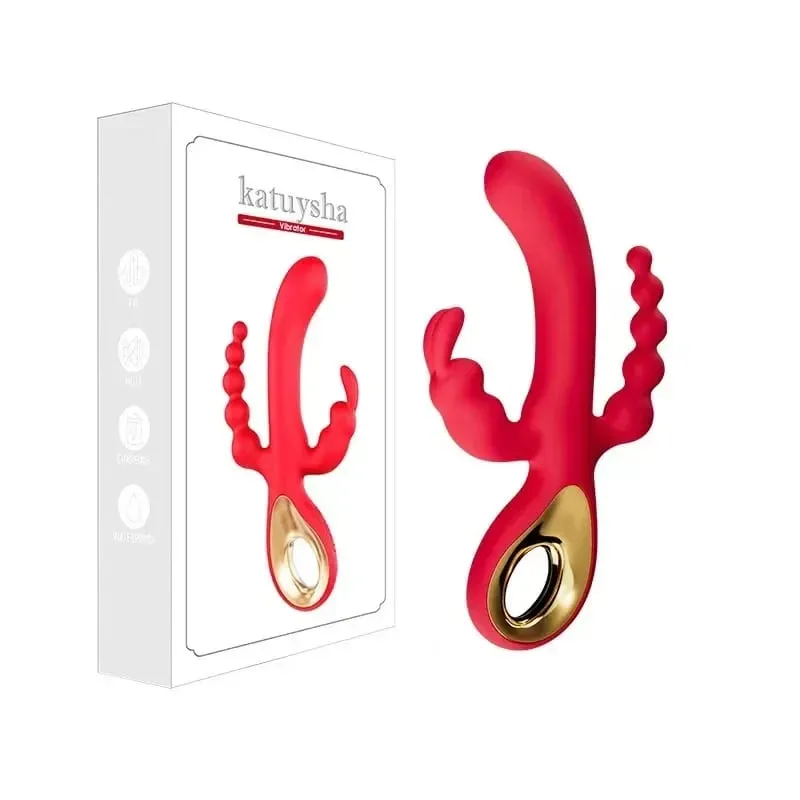 G Spot Dildo Rabbit Vibrator for Women 3 In1 Clitoris Stimulation Silicone Waterproof Female Vagina Anal Massager Adult Sex Toy