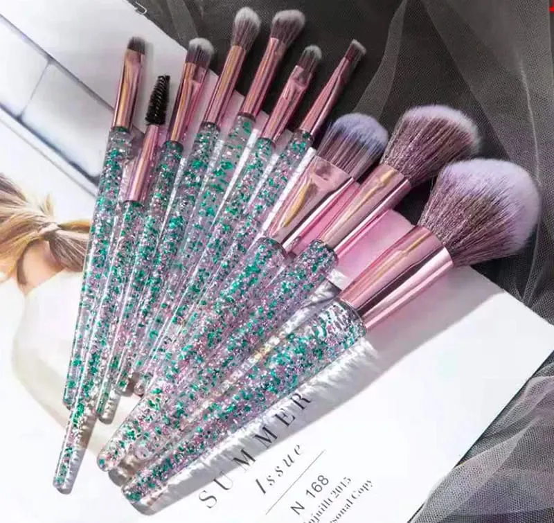 14-Piece Silver Professional Makeup Brush Set | Includes 2 Plush Velvet Puffs + 2 Blending Sponges | Vegan Cruelty-Free Brush Co — image 12