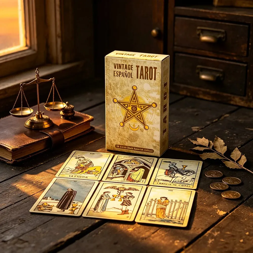 Vintage Español Tarot Deck 78 Tarot Cards Spanish Version Fortune Telling Divination Board Game Cards Game for Beginners