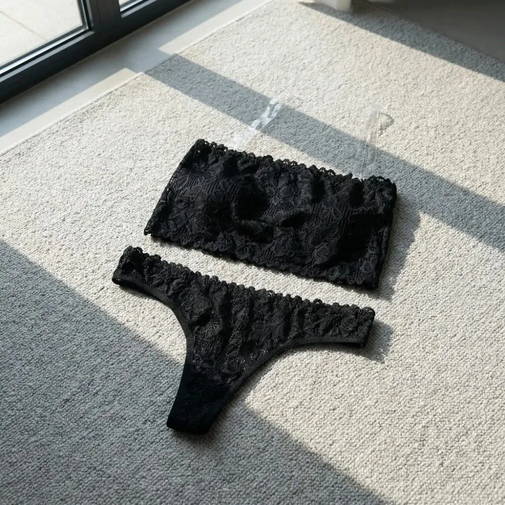 Krajka průhledná květinová tanga podprsenka sada výšivka neviditelná ramínka květinové kalhotky sada podprsenky spodní prádlo průhledné spodní prádlo pro ženy — image 3