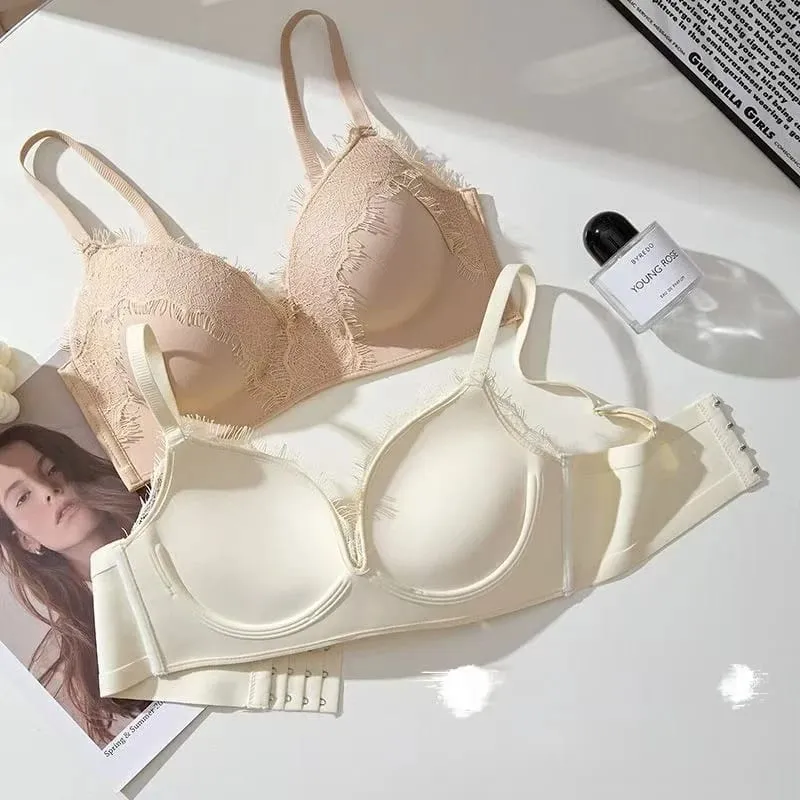 2026 Super Thick 10CM Sexy Lace Bra Flat Chest Special Lingerie Small Breast Gathering No Steel Ring Special Thick Cup Bra