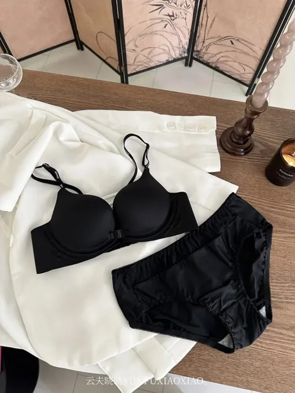 Ensemble de lingerie dos nu à fermeture avant avec ensemble de soutien-gorge confortable et sans armatures anti-affaissement. — image 6
