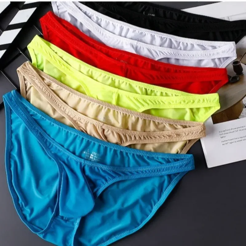 Nhanh Khô Cực Ice Silk Quần Đùi Thấp Eo Liền Mạch Quần Lót Nam Chữ U Quần Lót Lưới Quần Lót Du Lịch