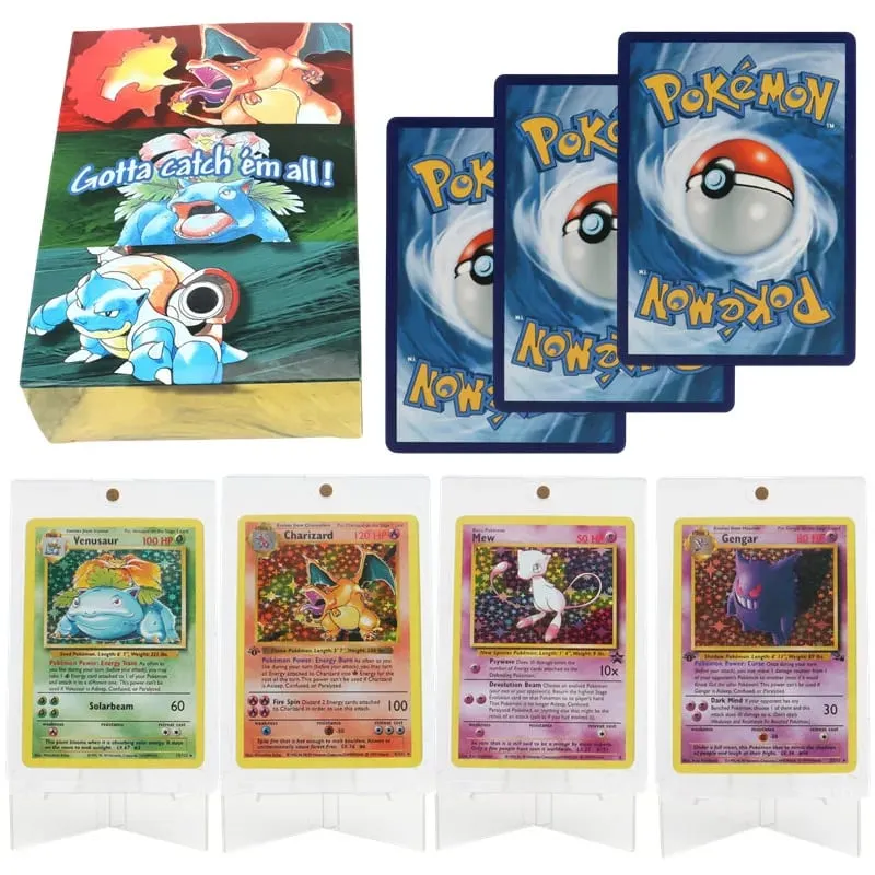 151Pcs/Box 1996 first generation Pokémon card rare Charizard Pikachu Mewtwo Blastoise Collecting card toys english version — image 1