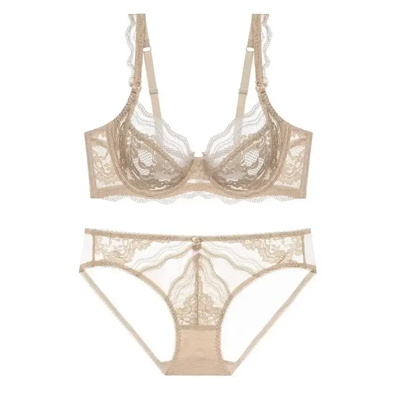 Hàng Mới Về Nữ Siêu Mỏng Victoria Ren Push Up Bộ Nội Y Mềm Mại Tập Hợp Nâng Unpaddle Thoải Mái Thoáng Khí Bộ Đồ Lót Ren