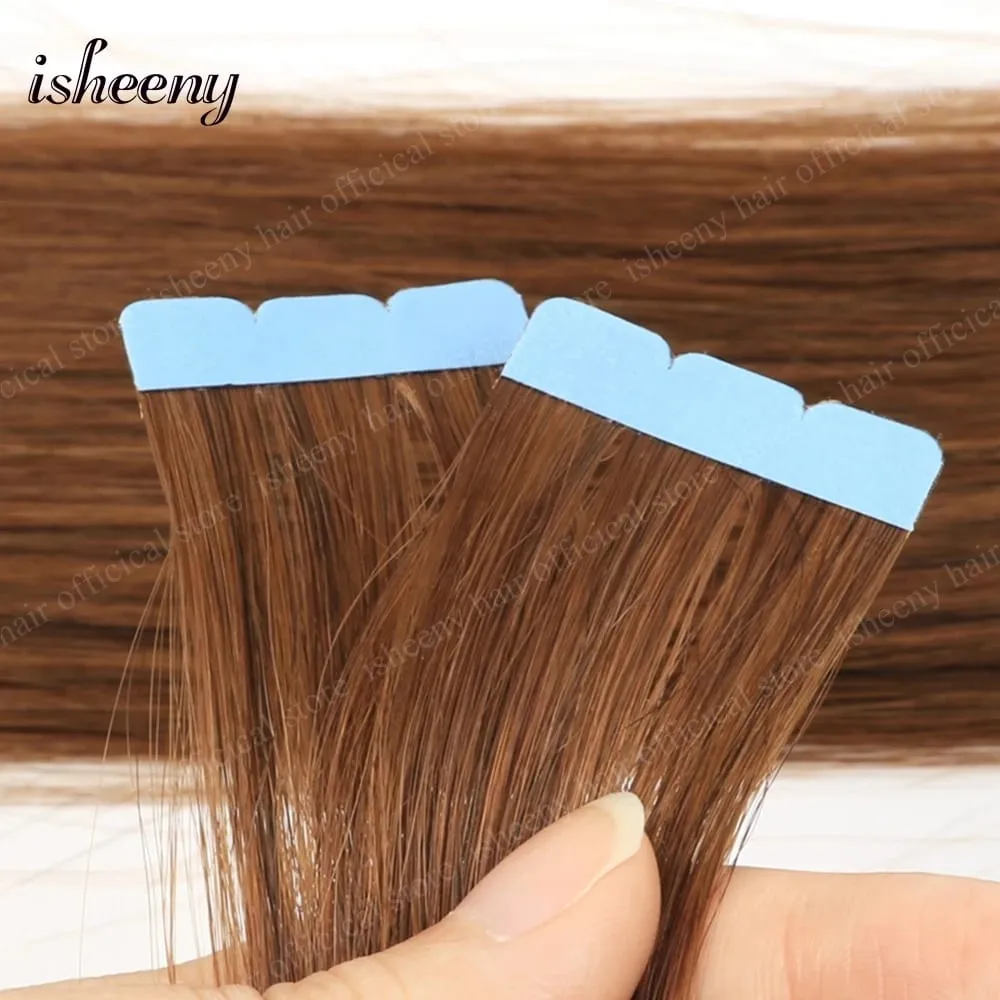 Isheeny Blonde Mini Tape in Human Hair Extensions 12-24 Inches Seamless Tape Hair On Glue Tape Tabs 10pcs/pack — image 10