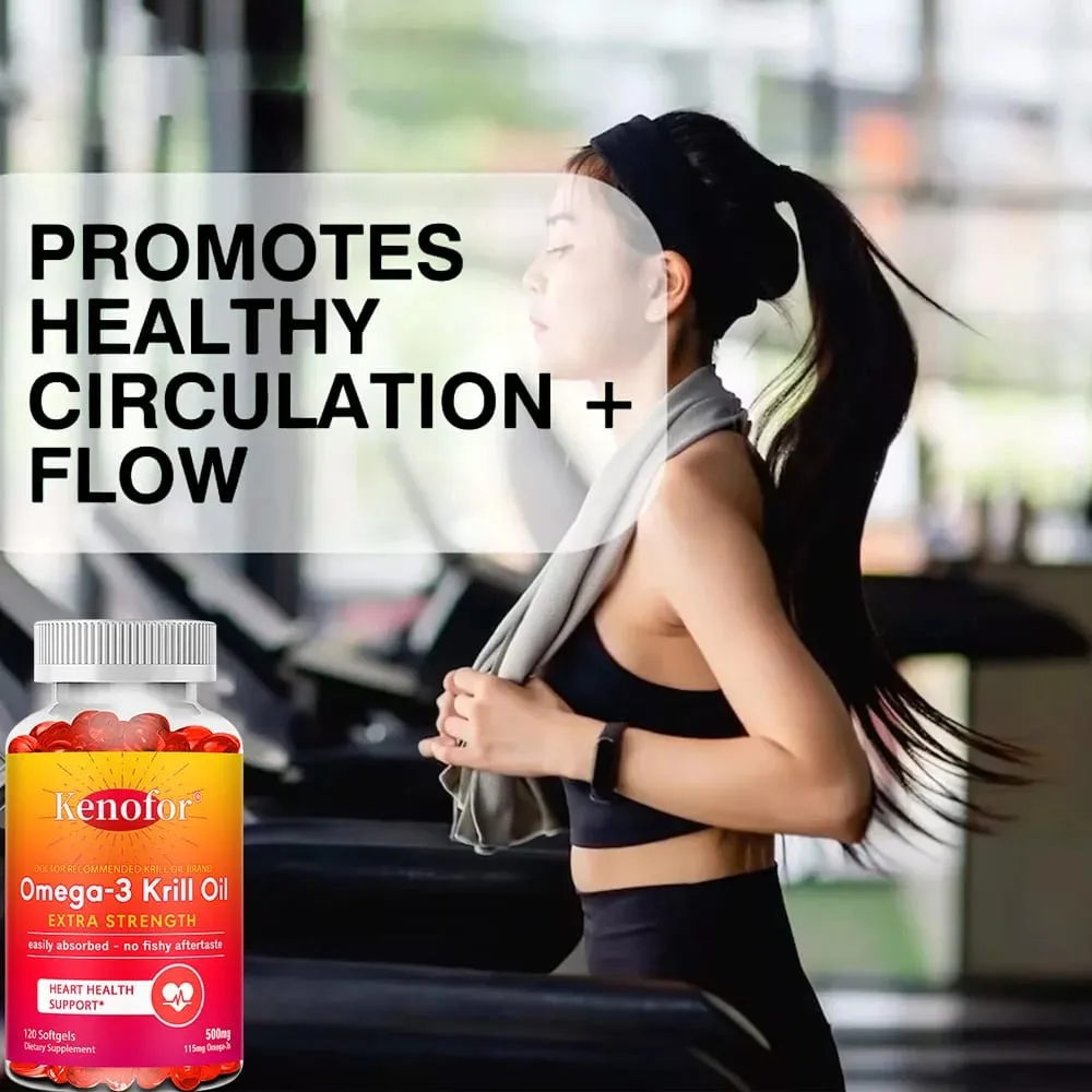 Antarctic Krill Oil 500mg Omega 3 Fatty Acid Supplement High Potency EPA & DHA Krill Oil Astaxanthin Supports Heart Health — image 5