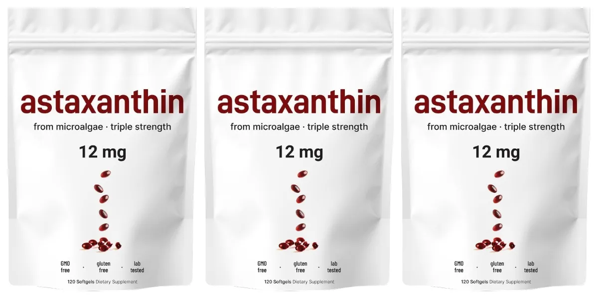 Astaxanthin 12mg Softgels From Plant-Based Microalgae with MCT Oil Dietary Supplement — image 9