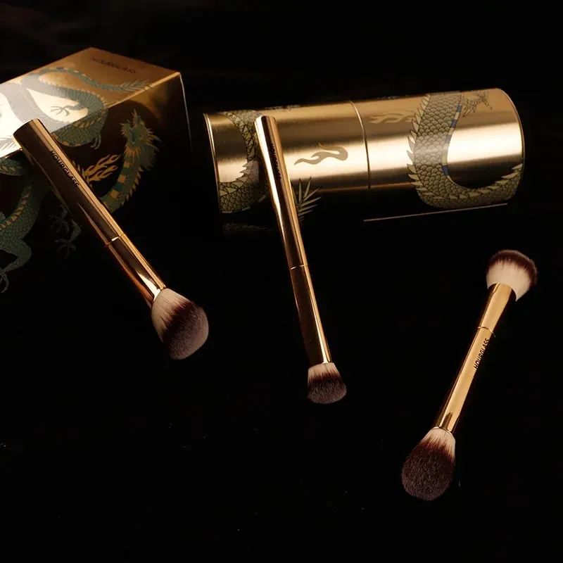 3pcs/set Hourglass Makeup brushes Powder Foundation Blush Concealer Make up brush with Dragon cosmetic bucket Storage box — image 2