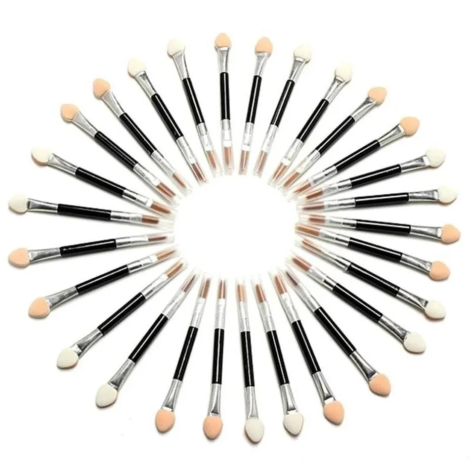 10 Pcs Applicator Double-Ended Cosmetic Brushes Women Makeup Eyeshadow Eyeliner Sponge Lip Brush Set Disposable Makeup Brush