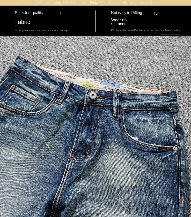 Spring/Summer Retro Trendy Brand American Jeans Men's Versatile Harlan Slimming Heavy Weight High Street Trendy Denim Pants
