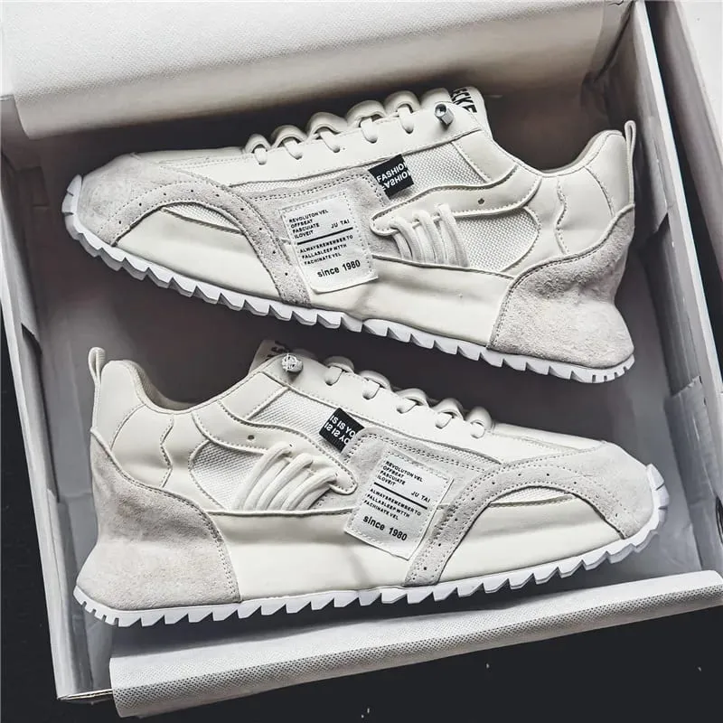 Men Sneakers Spring Summer Retro Casual Shoes Platform Chunky Patchwork Mesh Lace Up Walking Male Running Footwear — image 1