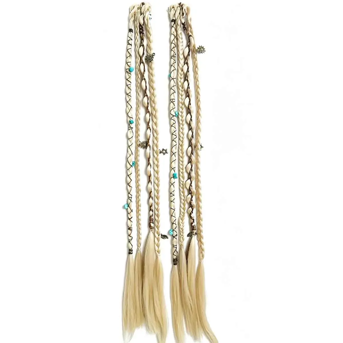 Box Braids Hair Extensions Pre-Braided Synthetic Colored Twist Braids with Hair Accessories for Women Hip Hop Punk Festival — image 9