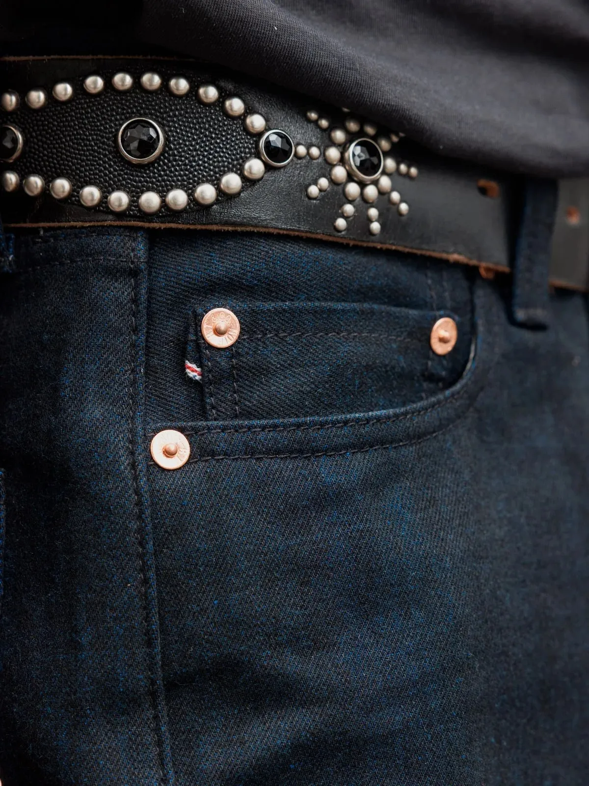 Red Tornado Midnight Blue Selvedge Jeans Men 16oz Denim Straight Fit Dark Indigo Workwear Pants — image 2