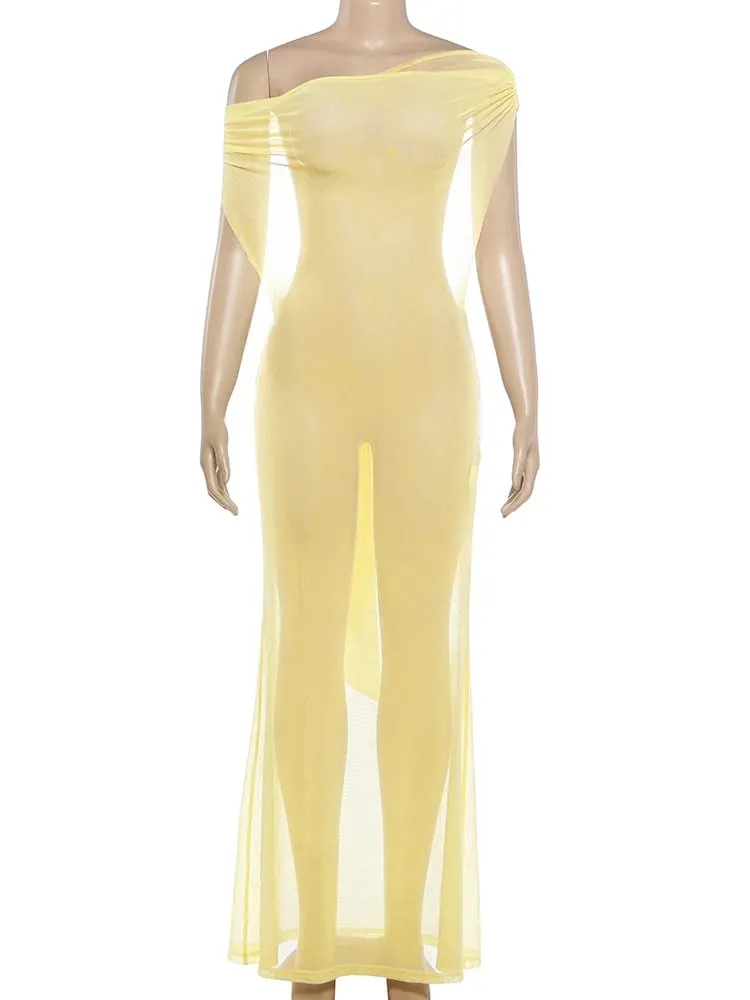 Nibber Elegant Dress Women See Through Backless Trend Bandages Ruched Wild Midnight Clubwear Fashion Vacation Party Vestidos — image 7