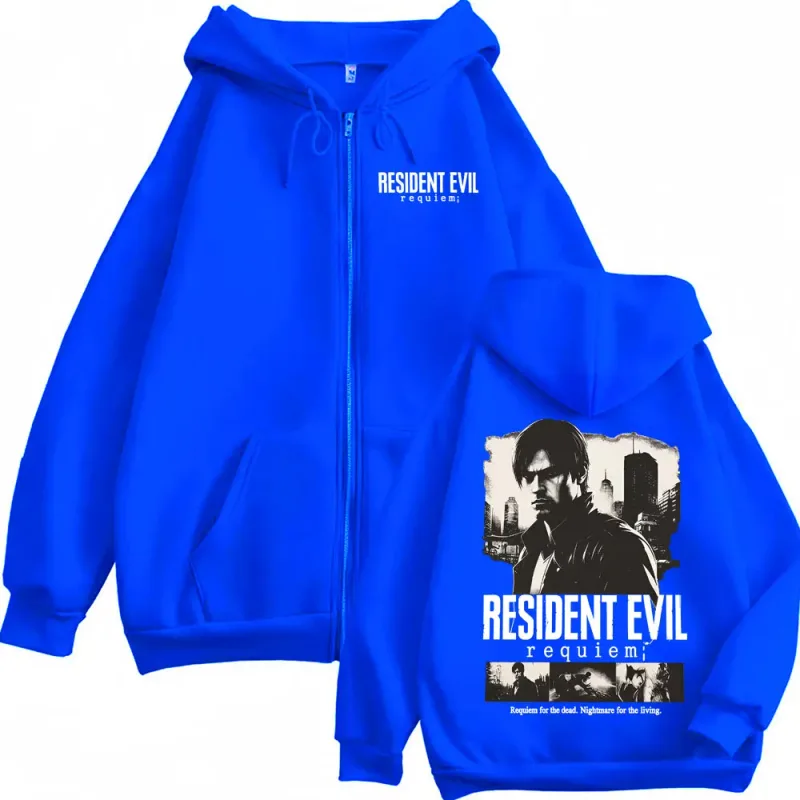Limited Leon Kennedy Zip Up Hoodies Resident Evil Requiemm Jacket Sweatshirt Men Women Violence Aesthetic Zipper Pullovers Coats — image 6
