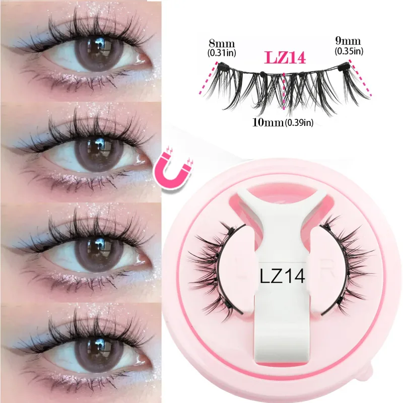 1 Pair New Magnetic Eyelashes Set With Tweezers Makeup Natural Light Eyelash Extension Tools Reusable False Eye Lashes
