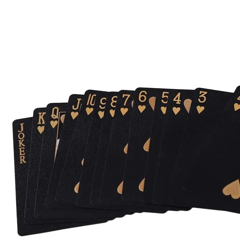 Black Gold Waterproof Magic Poker Card Set Skeleton Poker Card Game Deck Magic Prop Box Set Board Game Gift Set